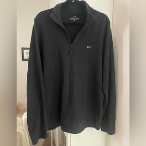 Vineyard Vines Dark Gray Quarter Zip Pullover Sweatshirt size XL, 100% Cotton